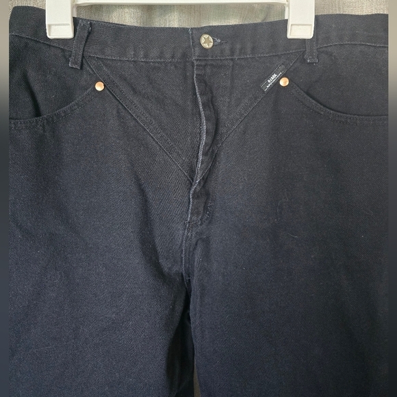 Ozark Mountain Jeans Womens (32x31) Tall Bareback High Rise Black 90s VTG Rodeo - Picture 2 of 10